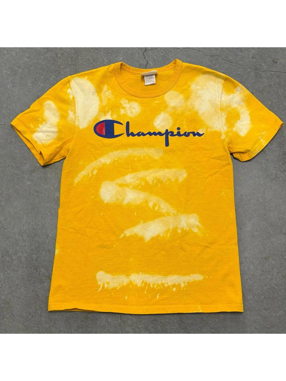 Bleach Stained Champion Logo T Shirt